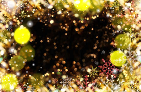 beautiful Christmas background with colorful snowflakes on a shiny backgroundの写真素材