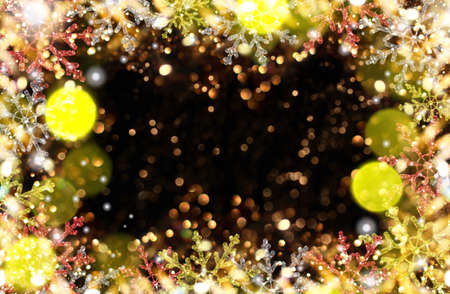 beautiful Christmas background with colorful snowflakes on a shiny backgroundの写真素材