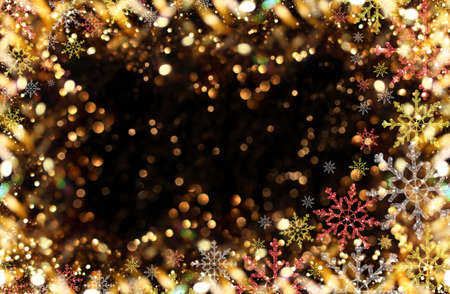 beautiful Christmas background with colorful snowflakes on a shiny backgroundの写真素材