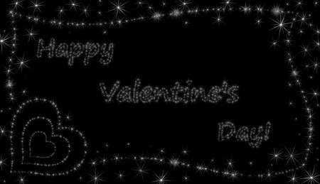 beautiful frame of shiny hearts on a black backgroundの写真素材