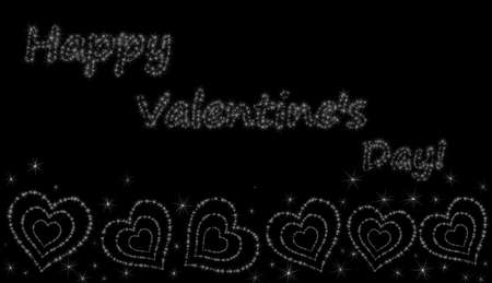 beautiful frame of shiny hearts on a black backgroundの写真素材