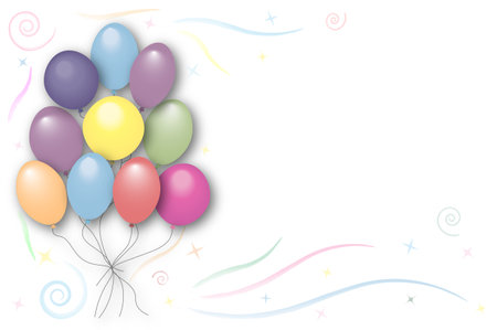 Beautiful background with colorful balloons on a light backgroundの写真素材