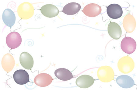 Beautiful background with colorful balloons on a light backgroundのイラスト素材
