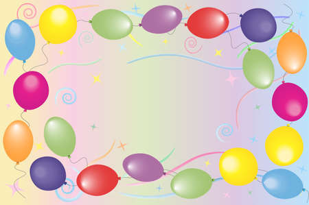 Beautiful background with colorful balloons on a light backgroundのイラスト素材