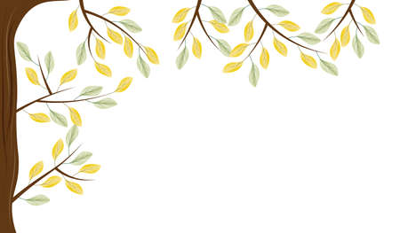 beautiful autumn background with yellow leaves on a treeのイラスト素材