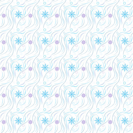 beautiful seamless pattern of snowflakes on a light backgroundの写真素材