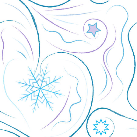 beautiful seamless pattern of snowflakes on a light backgroundのイラスト素材