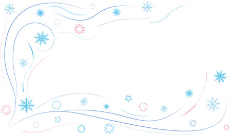 beautiful winter background with blue snowflakes on a light backgroundのイラスト素材