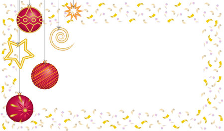 beautiful Christmas background with beautiful Christmas toysのイラスト素材
