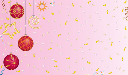 beautiful Christmas background with beautiful Christmas toysのイラスト素材