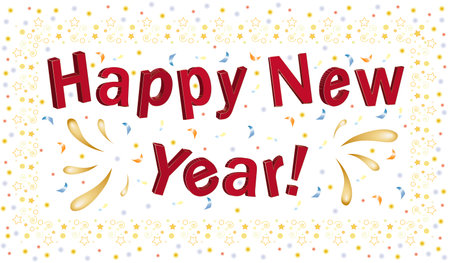 beautiful New Year background with the inscription "happy new year"のイラスト素材