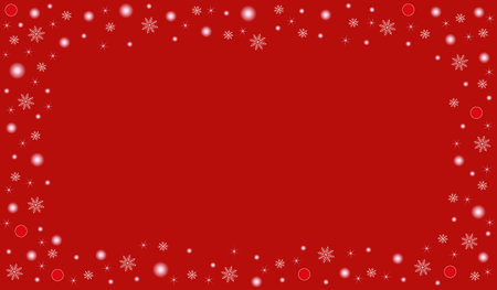 beautiful Christmas background with beautiful snowflakes on a red backgroundのイラスト素材