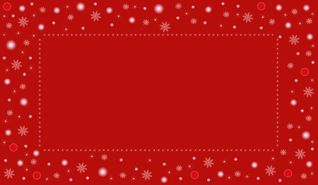 beautiful Christmas background with beautiful snowflakes on a red backgroundのイラスト素材