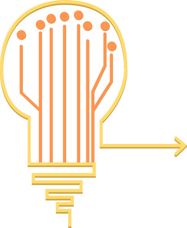 Light bulb circuit icon, flat colors. Vector illustration.のイラスト素材