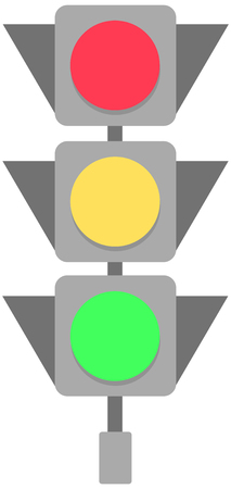 Traffic light icon, vector illustration. Isolated on white backgroundのイラスト素材