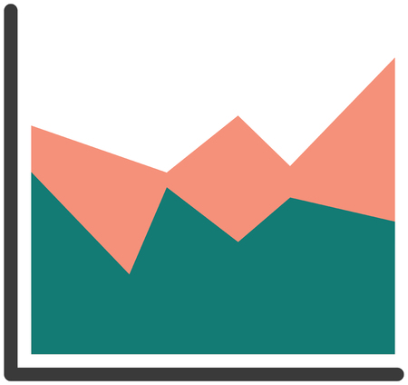 Stream Graph, vector illustration on white backgroundのイラスト素材
