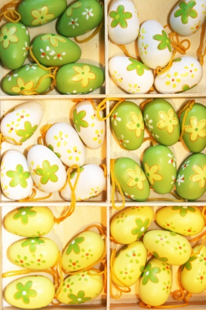 Tipical eastern eggs in a boxの写真素材