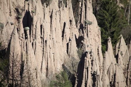 Renon, Bolzano, famous Earth pyramids geological phenomenonの写真素材