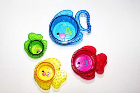 plastic fish colorful fun for babiesの写真素材