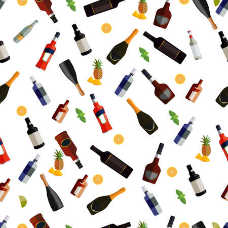 cocktails pattern,   vector illustrationのイラスト素材