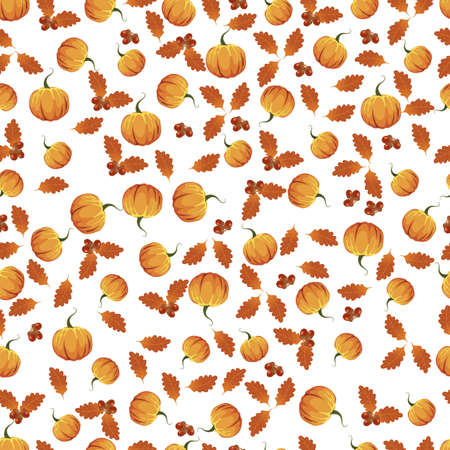 autumn leaves, seamless background, illustration, vector,のイラスト素材