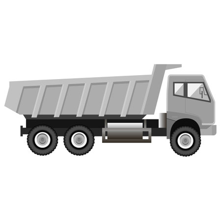 Dump truck.Vector illustration. Isolated on white background.のイラスト素材