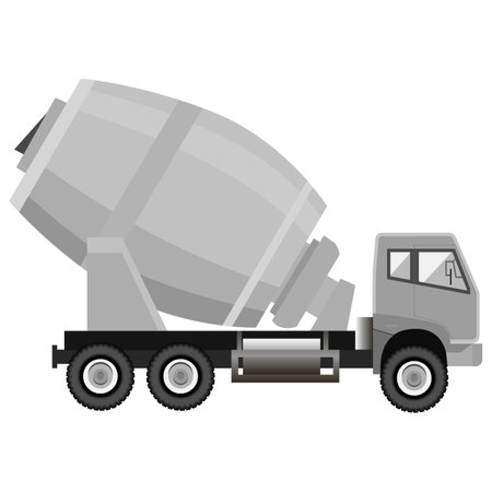 Vehicle with concrete mixer. Vector illustration.のイラスト素材
