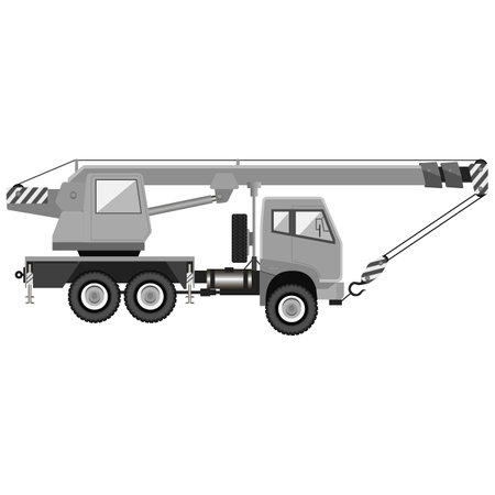 Mobile crane. Construction machinery. Industrial machinery. Vector illustration.のイラスト素材