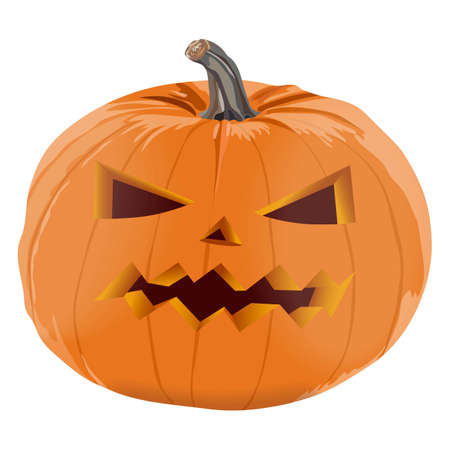 Carved pumpkins for Halloween. Orange pumpkin for banners, flyers, posters, cards. Pumpkin lantern. Sugar pie pumpkin. October. Vector illustration isolated on white backgroundのイラスト素材