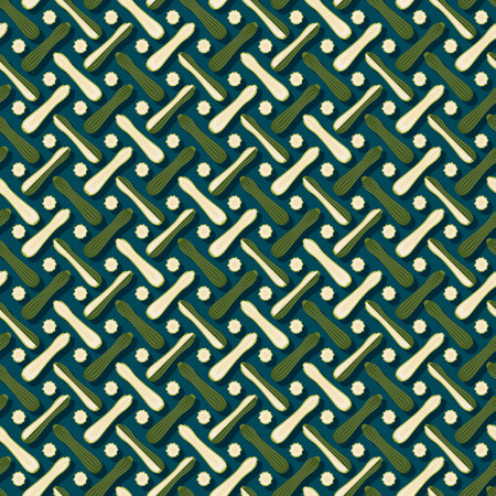 Seamless pattern with Costata Romanesco squash or Ribbed Roman. Cocozzelle. Courgette or marrow. Summer squash. Fruit and vegetables. Flat style. Vector illustration isolated on dark-teal background.のイラスト素材