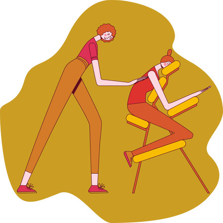 Manual massage and full-body treatment with professional massage therapist in spa. Design concept. Isolated flat vector illustration.のイラスト素材