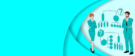 decision making process. Outline. Rectangular Template. Vector illustration.のイラスト素材
