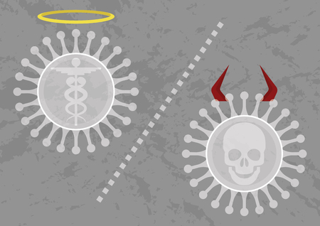 Not all virus are bad. The test of good ones: using a bacteriophage vaccine or bacteriophageのイラスト素材