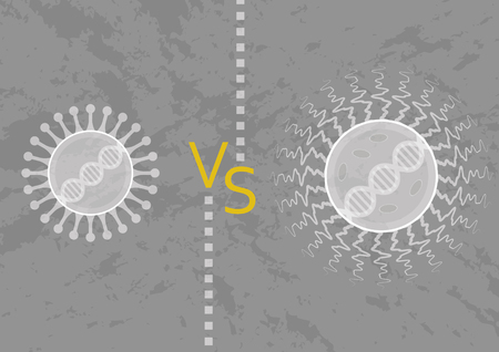 Microorganism: virus and bacteria. Metabolism, genetics and behaviorsのイラスト素材