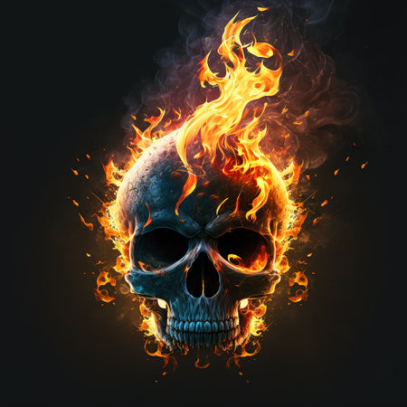 skull indian with a skull and crossbonesの写真素材