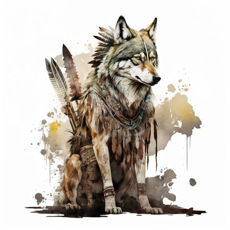 indian wolf in the woods