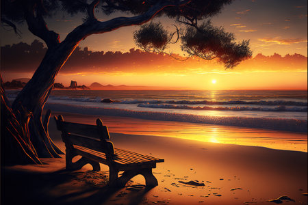 sunset on the beach chill landscapeの写真素材