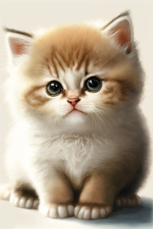 cat with blue eyes color artの写真素材