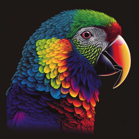 background with parrot color flat illustration