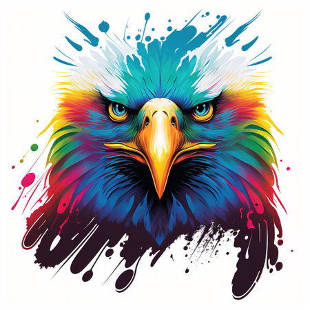 american eagle color illustrationの写真素材
