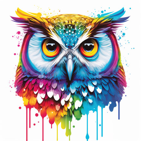 background with owl color flat illustrationの写真素材