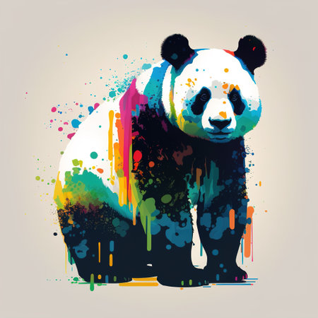 panda and bambooの写真素材