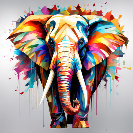 abstract background with elephant created with generative AI softwareの素材