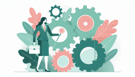 business person working on laptop content created with generative AI software.の素材