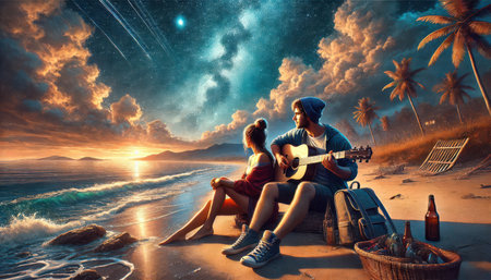 a loving couple drinking coffee by the window content created with generative AI software.の素材