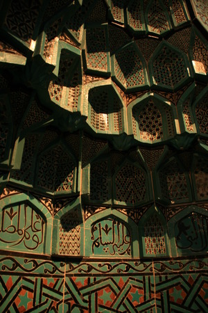 Wood garnish inside a mosqueのeditorial素材