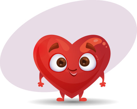 vector illustration of a red cartoon heartのイラスト素材