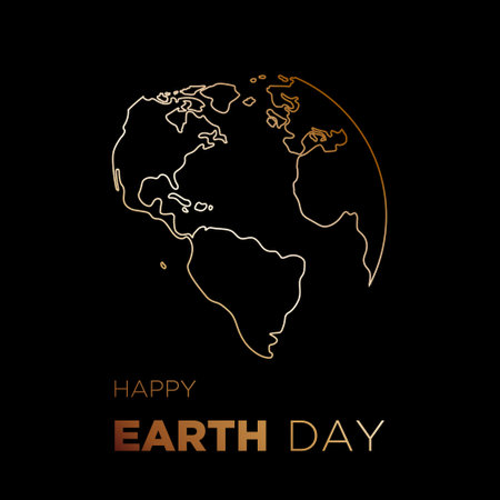 vector illustration for Earth Day, black, goldのイラスト素材