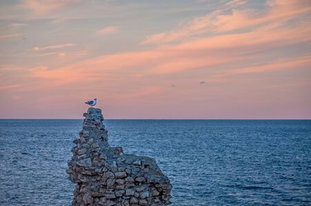 Chersonesos Tavrichesky - ancient city founded by greeks at Crimea peninsula in 1 century before Christ. Sunset time.の写真素材