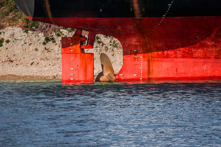 Large cargo ship Rio, that stranded in the Black Sea not far from Novorossiysk, Russiaの写真素材